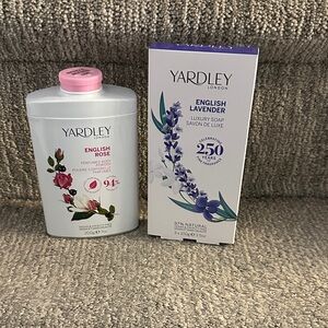 New Yardley London English Rose Powder and Lavender Soap Set